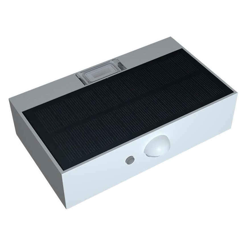 LED Saules enerģijas sienas lampa ar sensoru LED/3W/3,7V 3000K/4000K IP65 balta