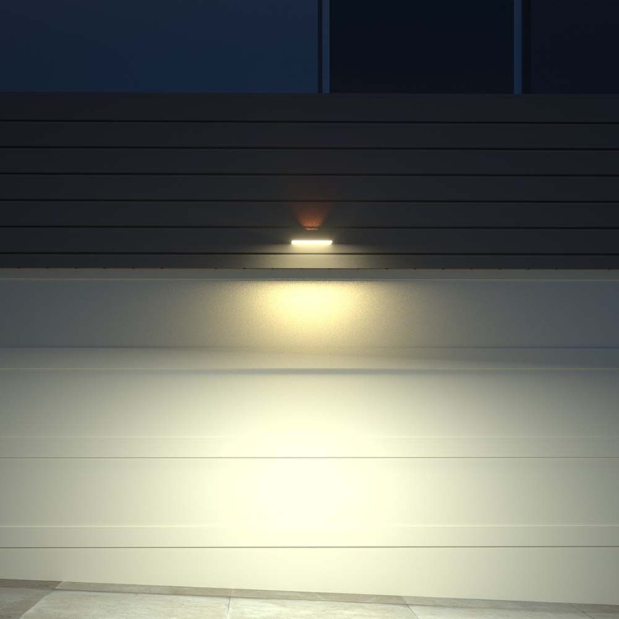 LED Saules enerģijas sienas lampa ar sensoru LED/3W/3,7V 3000K/4000K IP65 melna