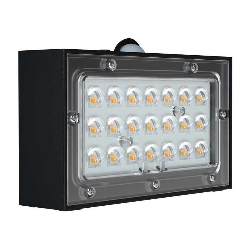 LED Saules enerģijas sienas lampa ar sensoru LED/3W/3,7V 3000K/4000K IP65 melna