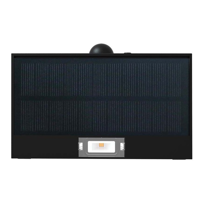 LED Saules enerģijas sienas lampa ar sensoru LED/3W/3,7V 3000K/4000K IP65 melna