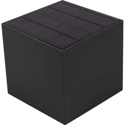 LED Saules enerģijas sienas lampa ar sensoru LED/3W/3,7V IP65 4000K 2600 mAh melna