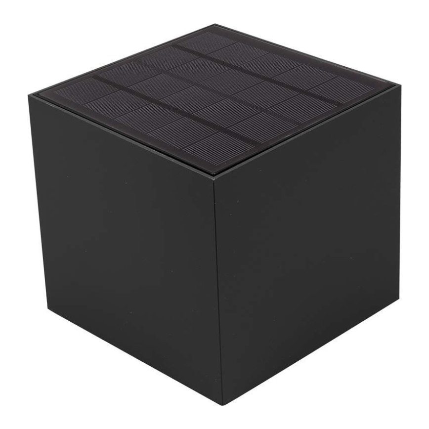 LED Saules enerģijas sienas lampa ar sensoru LED/3W/3,7V IP65 4000K 2600 mAh melna