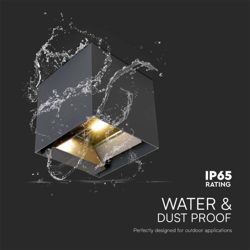 LED Saules enerģijas sienas lampa ar sensoru LED/3W/3,7V IP65 4000K 2600 mAh melna