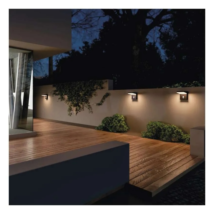 LED Saules enerģijas sienas lampa ar sensoru LED/4,4W/3,7V 2200 mAh IP44