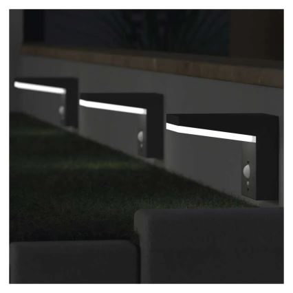 LED Saules enerģijas sienas lampa ar sensoru LED/4,4W/3,7V 2200 mAh IP44