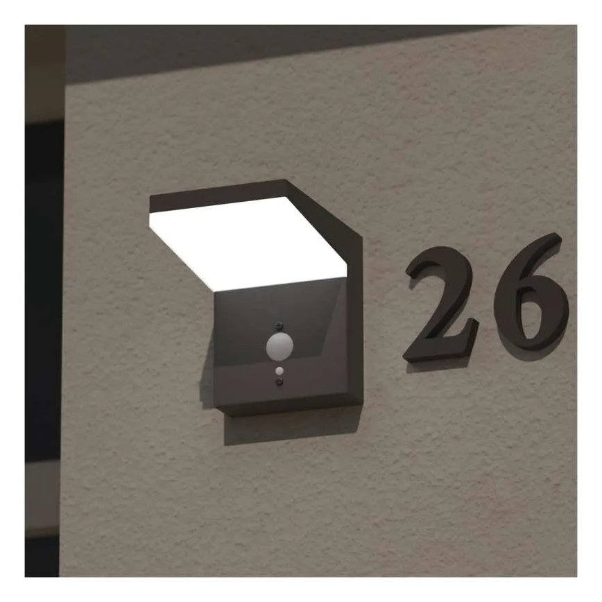 LED Saules enerģijas sienas lampa ar sensoru LED/4,4W/3,7V 2200 mAh IP44