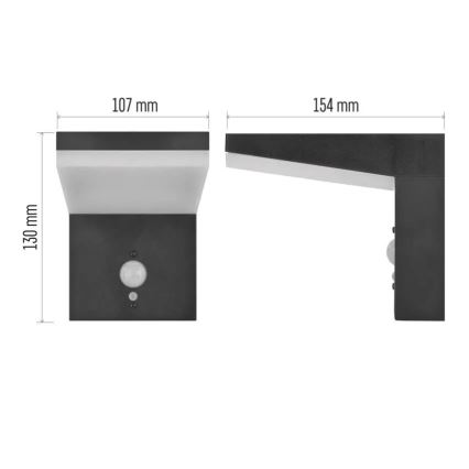 LED Saules enerģijas sienas lampa ar sensoru LED/4,4W/3,7V 2200 mAh IP44