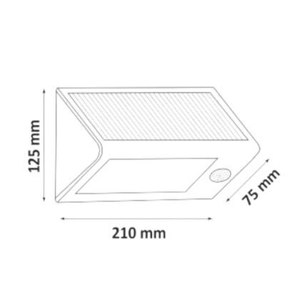 LED Saules enerģijas sienas lampa ar sensoru LED/5W IP44