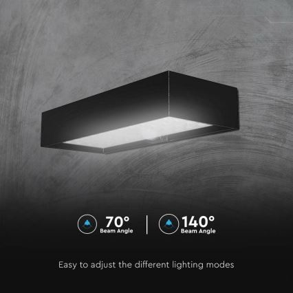 LED Saules enerģijas sienas lampa ar sensoru LED/6W/3,7V IP65 4000K 3000 mAh melna