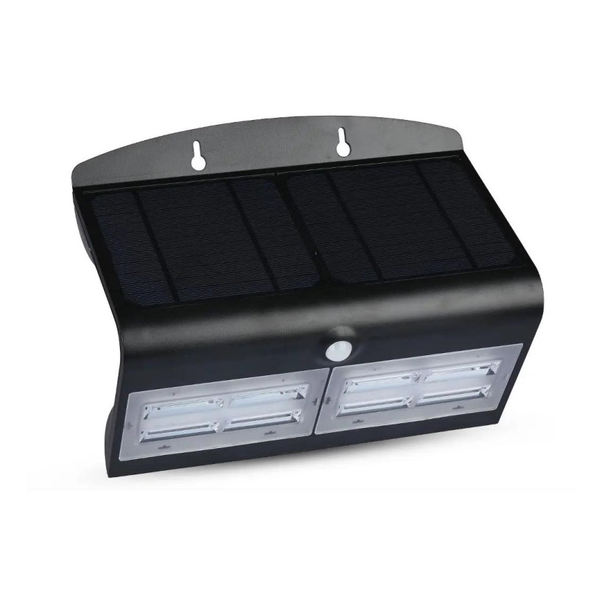 LED Saules enerģijas sienas lampa ar sensoru LED/7W/3,7V 4000K IP65 melna
