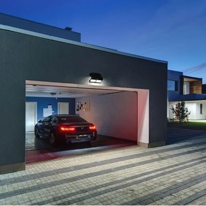 LED Saules enerģijas sienas lampa ar sensoru LED/7W/3,7V 4000K IP65 melna