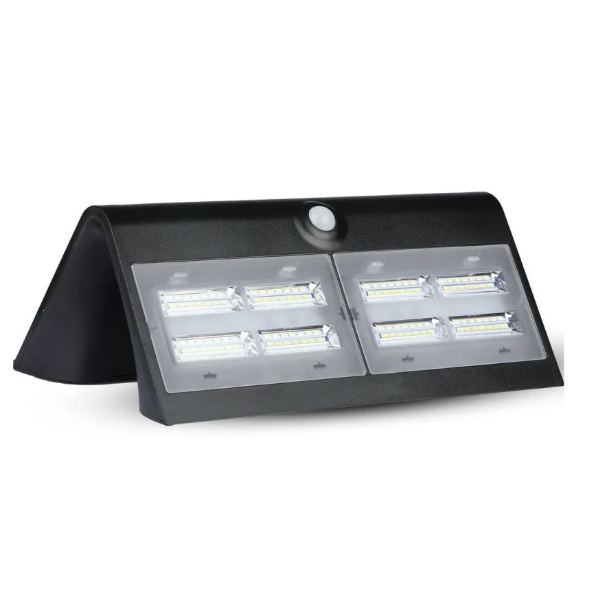 LED Saules enerģijas sienas lampa ar sensoru LED/7W/3,7V 4000K IP65 melna