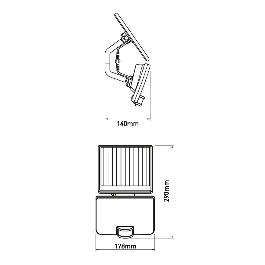 LED Saules enerģijas sienas lampa ar sensoru LED/8W IP54
