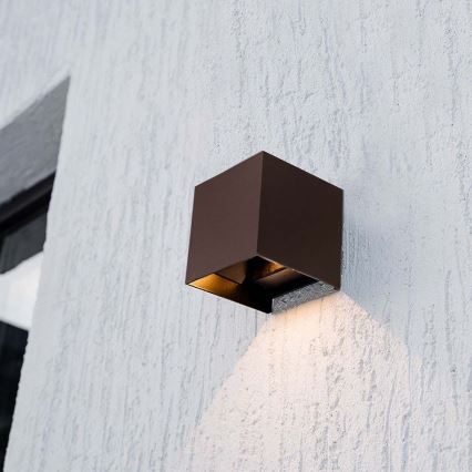 LED Saules enerģijas sienas lampa ar sensoru LED/9W/3,7V 3000/4000/5000K 2600 mAh IP65 brūna