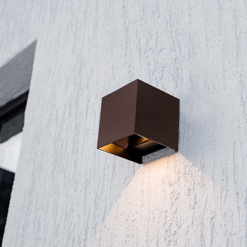 LED Saules enerģijas sienas lampa ar sensoru LED/9W/3,7V 3000/4000/5000K 2600 mAh IP65 brūna