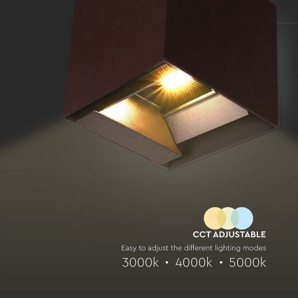 LED Saules enerģijas sienas lampa ar sensoru LED/9W/3,7V 3000/4000/5000K 2600 mAh IP65 brūna