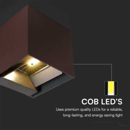 LED Saules enerģijas sienas lampa ar sensoru LED/9W/3,7V 3000/4000/5000K 2600 mAh IP65 brūna