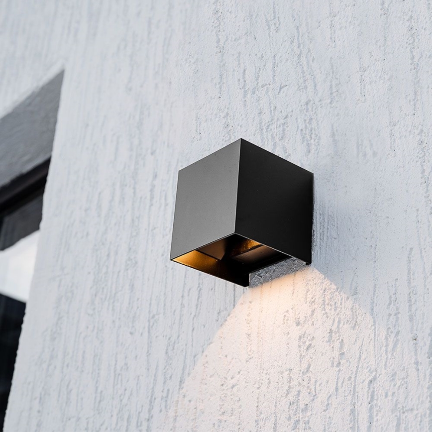 LED Saules enerģijas sienas lampa ar sensoru LED/9W/3,7V 3000/4000/5000K 2600 mAh IP65 melna
