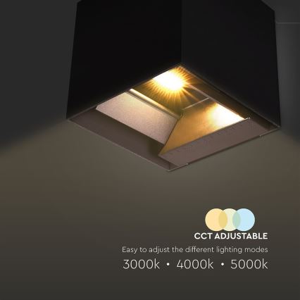 LED Saules enerģijas sienas lampa ar sensoru LED/9W/3,7V 3000/4000/5000K 2600 mAh IP65 melna