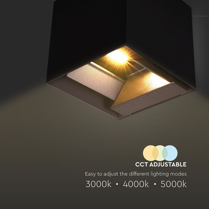 LED Saules enerģijas sienas lampa ar sensoru LED/9W/3,7V 3000/4000/5000K 2600 mAh IP65 melna
