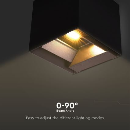 LED Saules enerģijas sienas lampa ar sensoru LED/9W/3,7V 3000/4000/5000K 2600 mAh IP65 melna