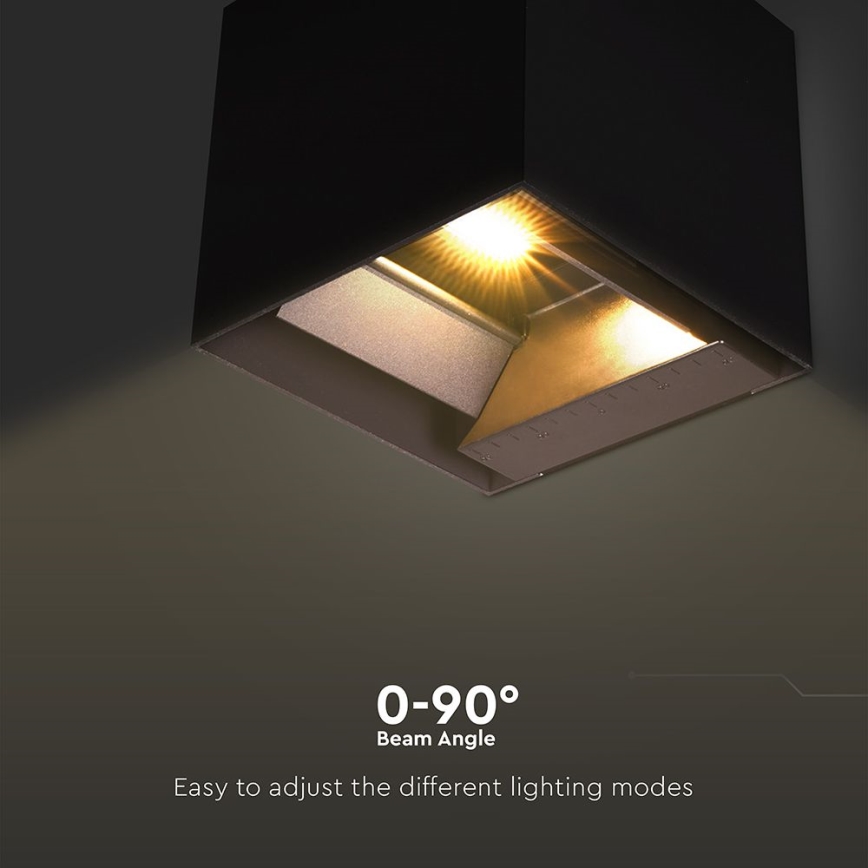 LED Saules enerģijas sienas lampa ar sensoru LED/9W/3,7V 3000/4000/5000K 2600 mAh IP65 melna