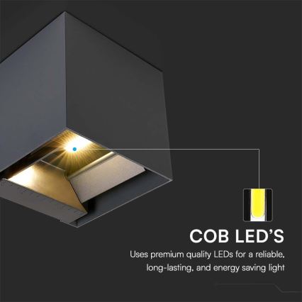 LED Saules enerģijas sienas lampa ar sensoru LED/9W/3,7V 3000/4000/5000K 2600 mAh IP65 melna