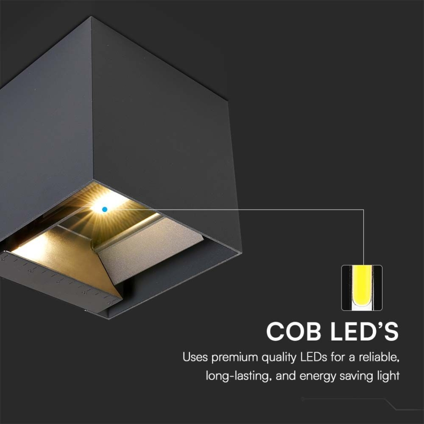 LED Saules enerģijas sienas lampa ar sensoru LED/9W/3,7V 3000/4000/5000K 2600 mAh IP65 melna