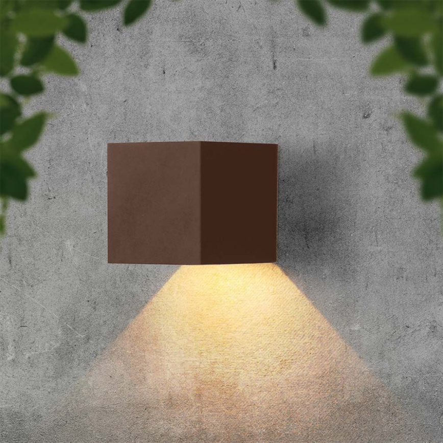 LED Saules enerģijas sienas lampa ar sensoru LED/9W/3,7V IP65 4000K brūna