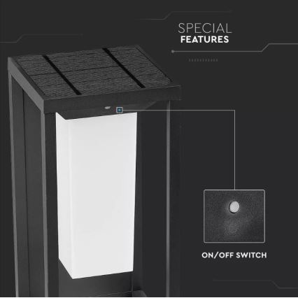 LED Saules enerģijas sienas lampa ar sensoru SAMSUNG CHIP LED/2W/3,7V IP65 2600 mAh
