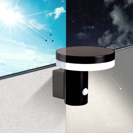 LED Saules enerģijas sienas lampa ar sensoru SOLARIS3 LED/5,5W/3,7V 4000K IP44 2600 mAh
