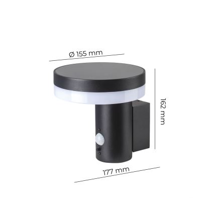 LED Saules enerģijas sienas lampa ar sensoru SOLARIS3 LED/5,5W/3,7V 4000K IP44 2600 mAh