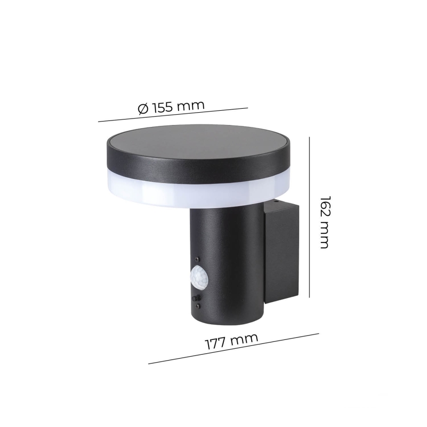 LED Saules enerģijas sienas lampa ar sensoru SOLARIS3 LED/5,5W/3,7V 4000K IP44 2600 mAh