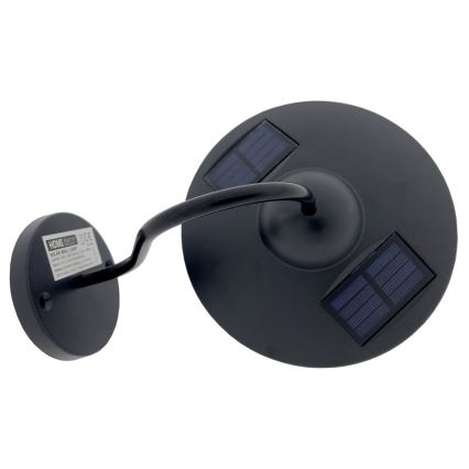LED Saules enerģijas sienas lampa LED/0,5W/1,2V 600 mAh IP44 melna