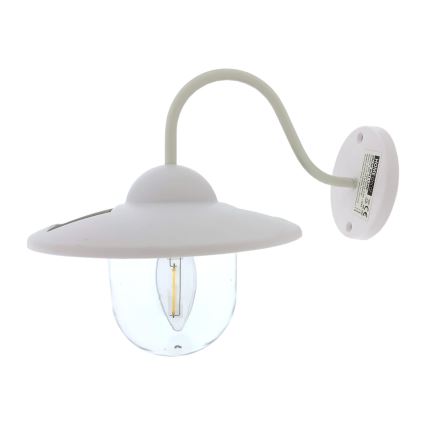 LED Saules enerģijas sienas lampa LED/0,5W/1,2V IP44 balta