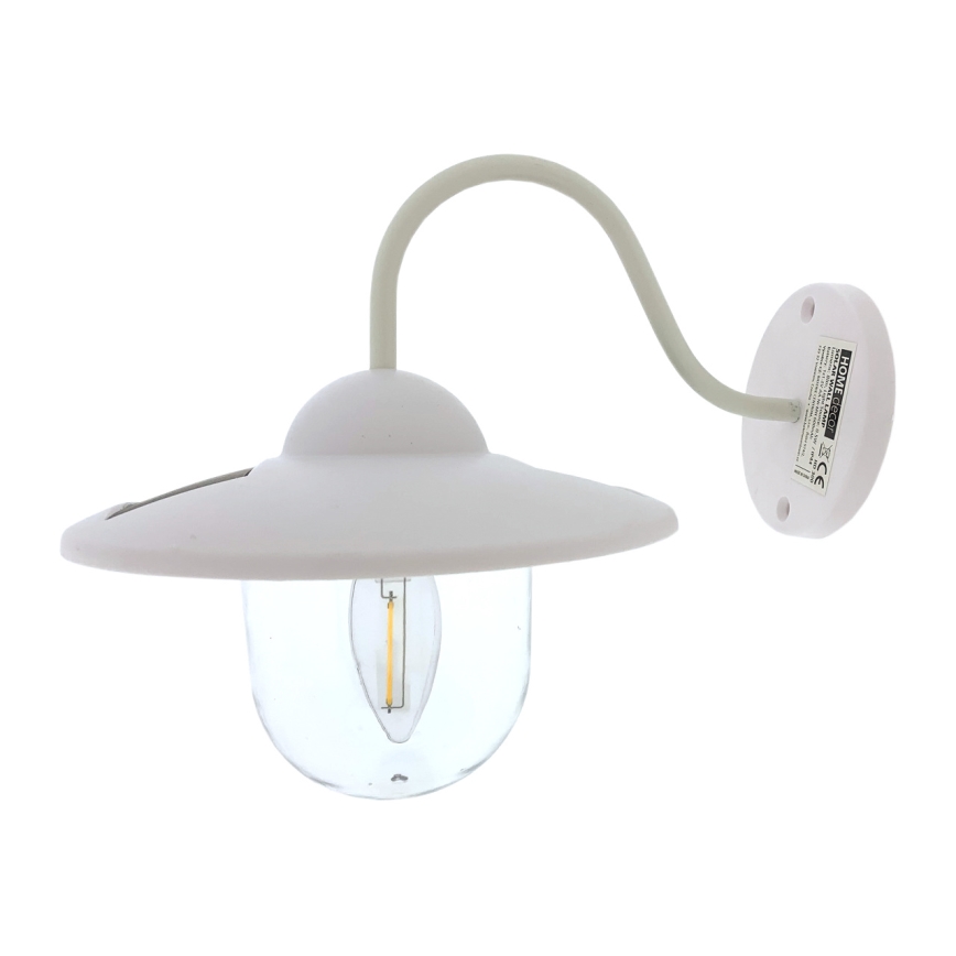 LED Saules enerģijas sienas lampa LED/0,5W/1,2V 600 mAh IP44 balta