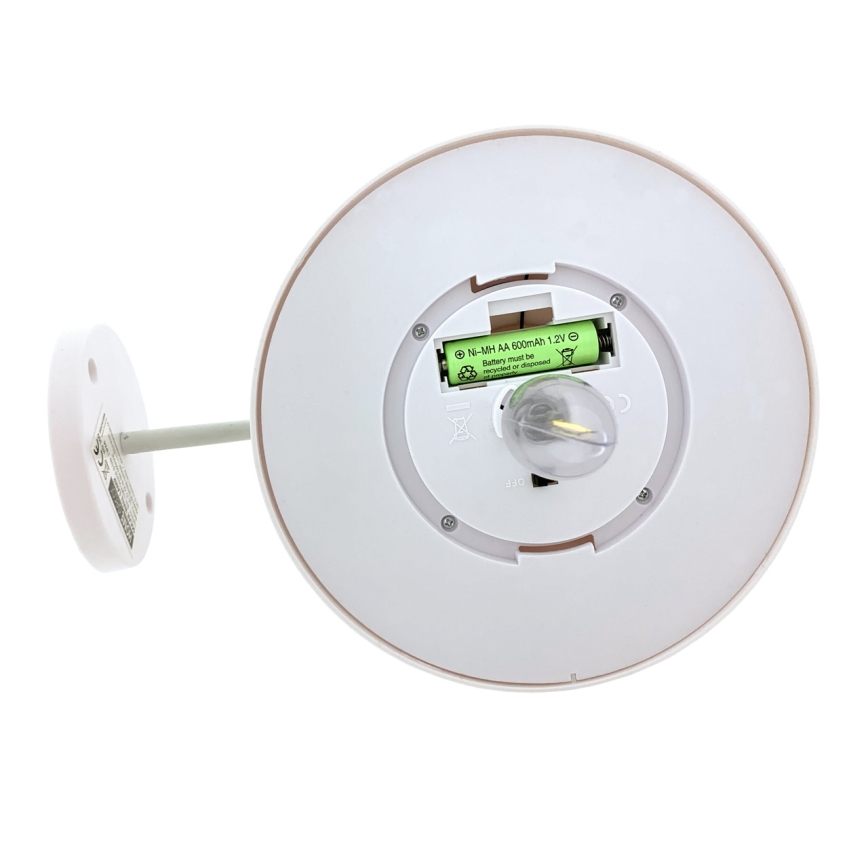 LED Saules enerģijas sienas lampa LED/0,5W/1,2V 600 mAh IP44 balta