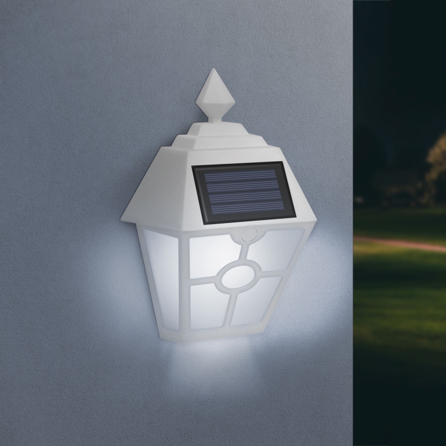 LED Saules enerģijas sienas lampa LED/1,2V 600mAh IP44 balta