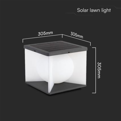 LED Aptumšojama saules enerģijas sienas lampa LED/8W/3,7V IP65 3000K 5200 mAh + tālvadības pults