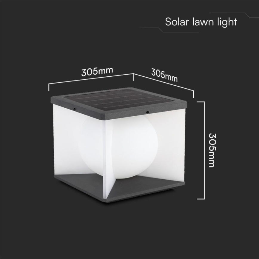 LED Aptumšojama saules enerģijas sienas lampa LED/8W/3,7V IP65 3000K 5200 mAh + tālvadības pults
