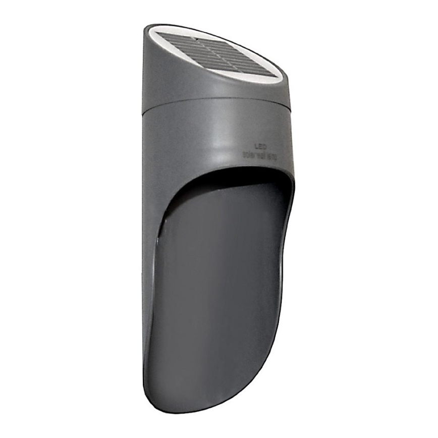 LED Saules enerģijas sienas lampa PALESA LED/1W/3,7V IP65 1800 mAh pelēka