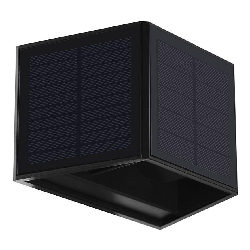 LED Saules enerģijas sienas lampa WINGS LED/2W/1300 mAh 3,7V 3000K IP54 melna