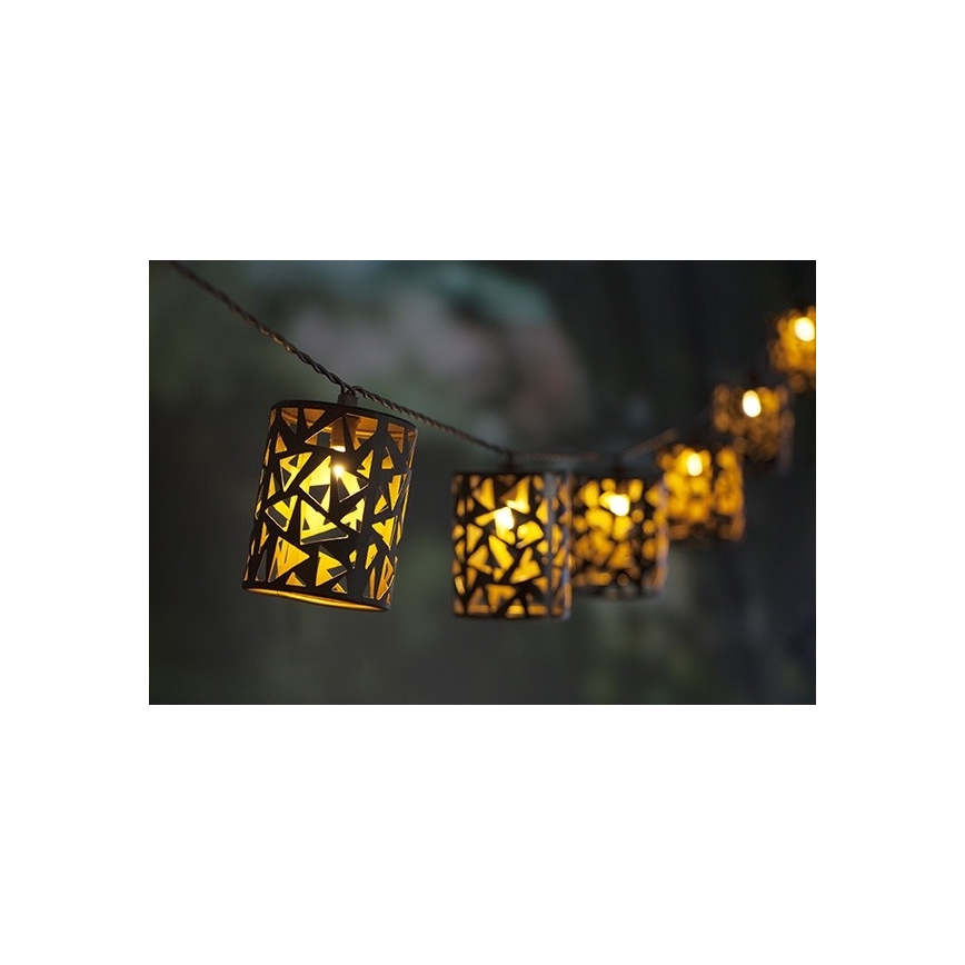 LED Saules enerģijas virtene 10xE12/3,65m IP44 silti balta