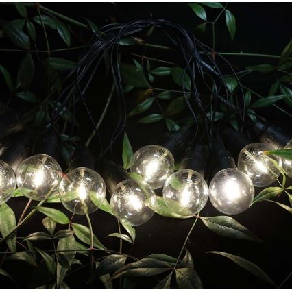 LED Saules enerģijas virtene 10xLED/0,5/4,5V 12 m 3000K IP44 1200 mAh + tālvadības pults