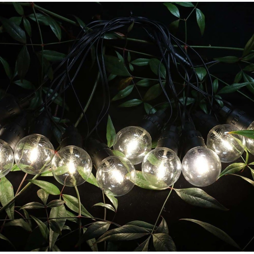 LED Saules enerģijas virtene 10xLED/0,5/4,5V 12 m 3000K IP44 1200 mAh + tālvadības pults