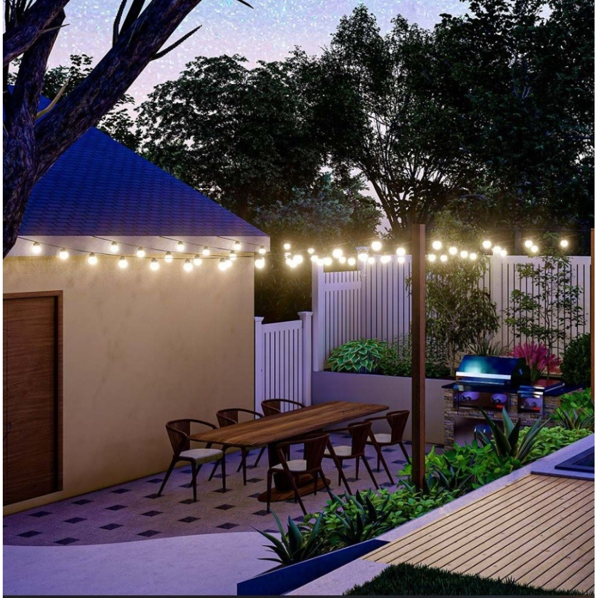 LED Saules enerģijas virtene 10xLED/0,5/4,5V 12 m 3000K IP44 1200 mAh + tālvadības pults