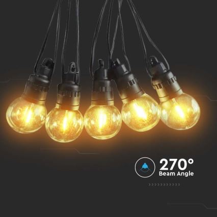 LED Saules enerģijas virtene 10xLED/0,5/4,5V 12 m 3000K IP44 1200 mAh + tālvadības pults
