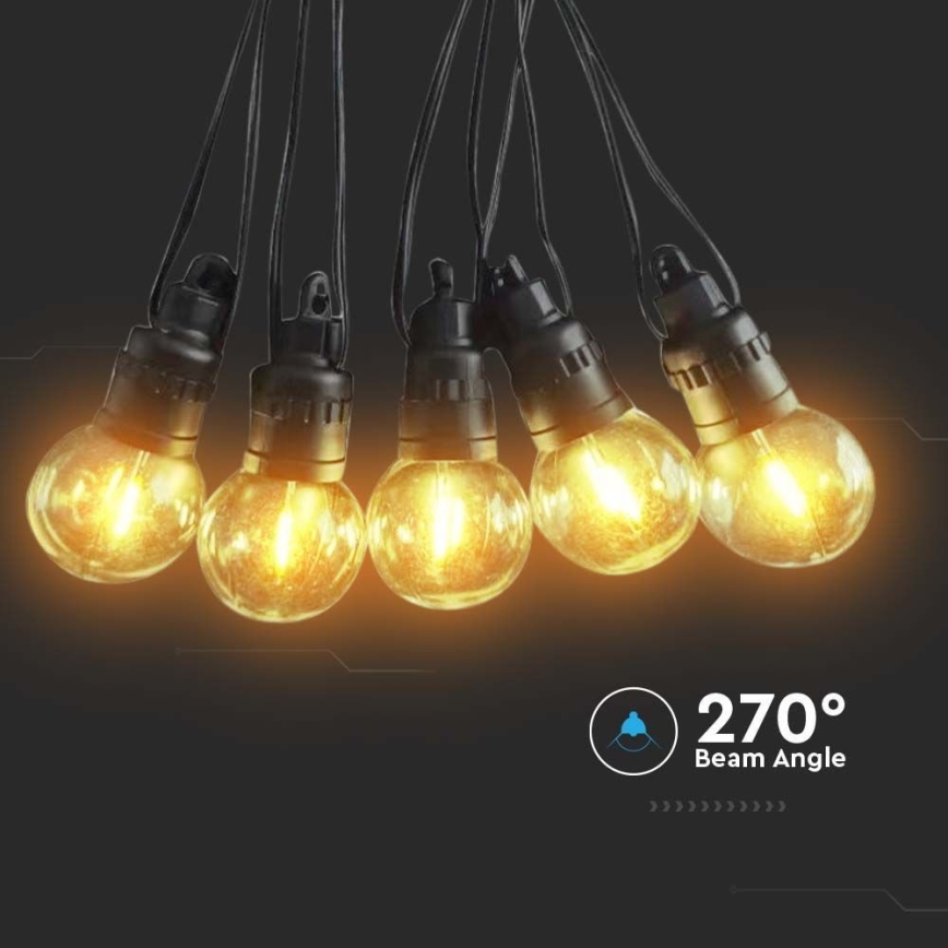 LED Saules enerģijas virtene 10xLED/0,5/4,5V 12 m 3000K IP44 1200 mAh + tālvadības pults