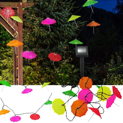 LED Saules enerģijas virtene 10xLED/1,2V 300 mAh 3,8 m IP44 lietussargi