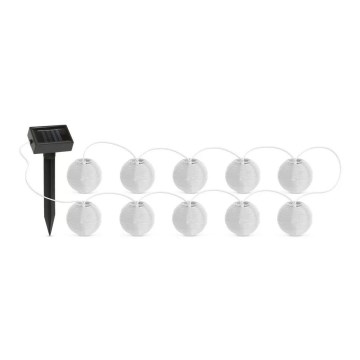 LED Saules enerģijas virtene 10xLED/1,2V 300mAh 3,7m IP44 vēsi balts